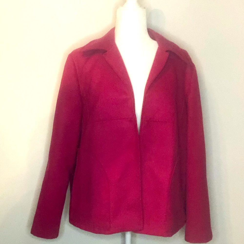 Chicos size 3 XL  16-18  Raspberry colored open front jacket